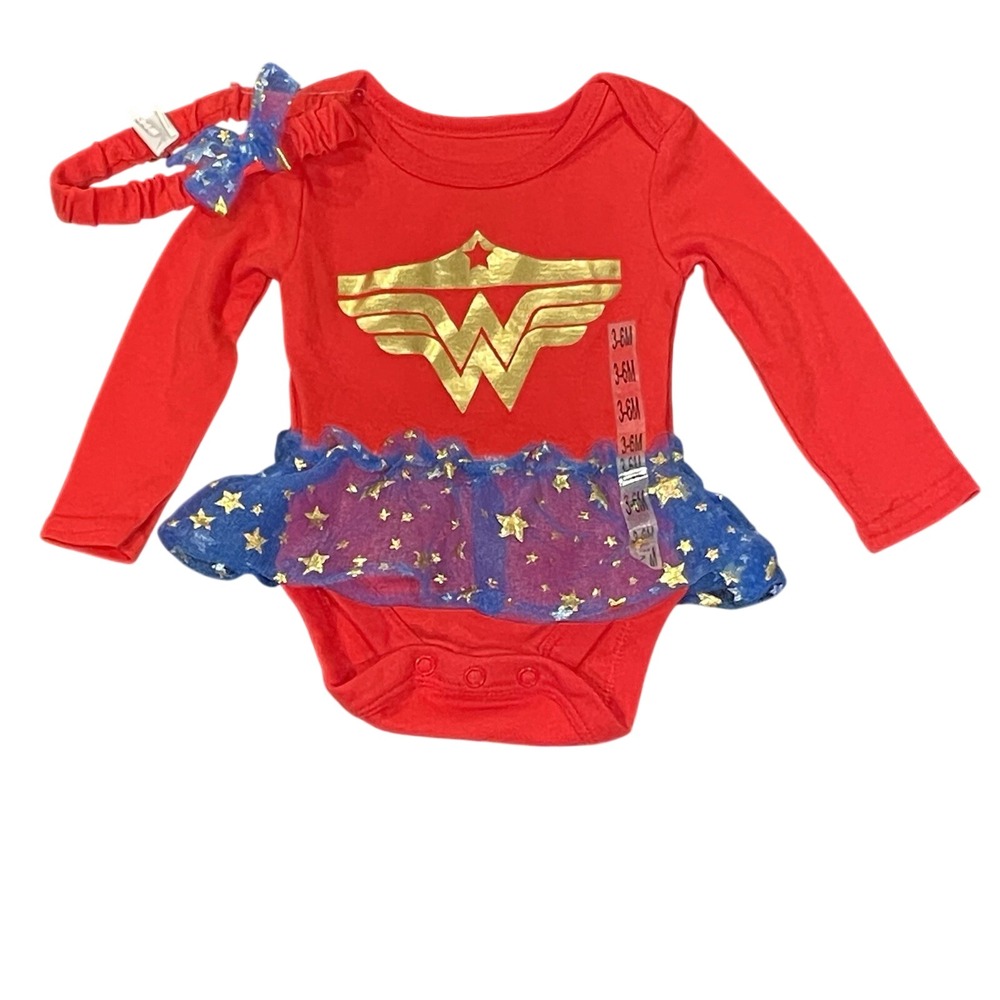 Wonder Woman Baby Girl Halloween Costume Bodysuit One Piece 3-6Months‎ Outfit